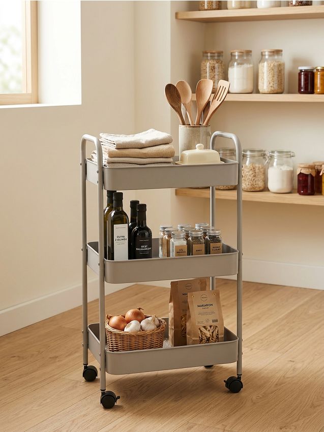 Sinsay - Raft pe trei niveluri cu roți - gri deschis