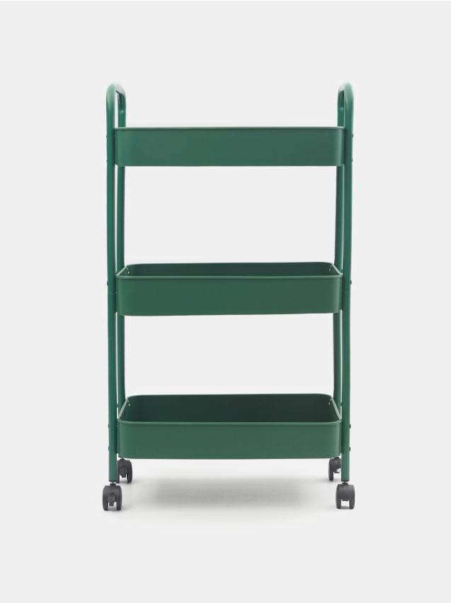 Sinsay - Trojposchodový regál na kolieskach - tmavozelená
