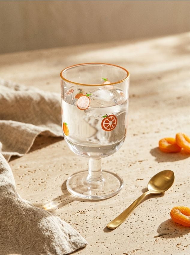 Sinsay - Pahar cu motiv de fructe - portocaliu