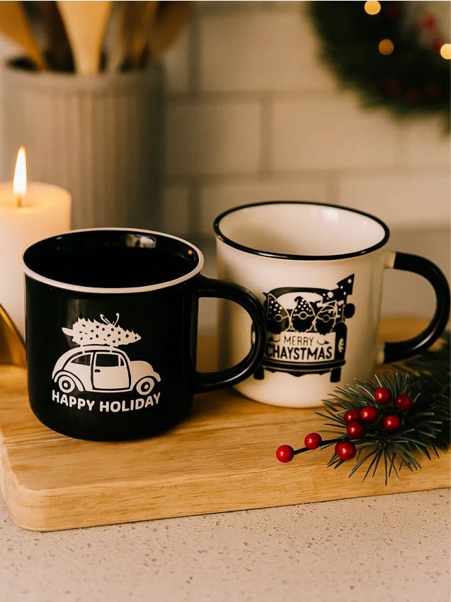 Sinsay - Căni cu motiv de Crăciun – set de 2 - multicolor