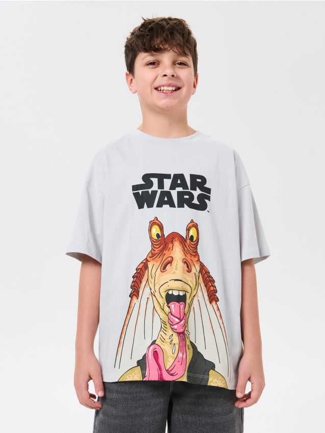 Sinsay - Tricou din bumbac cu imprimeu Star Wars - gri deschis