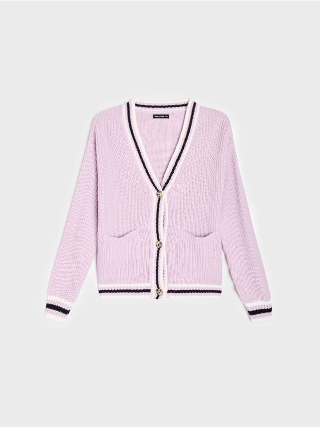 Sinsay - Cardigan cu adaos de bumbac - roz