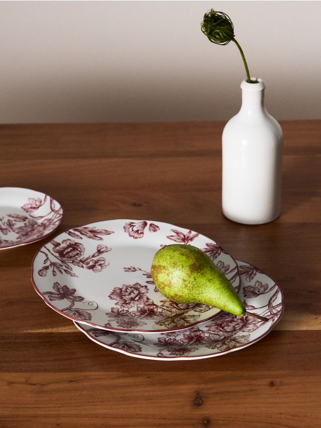 Sinsay - Farfurii întinse din ceramică cu motiv floral 2 pack - multicolor