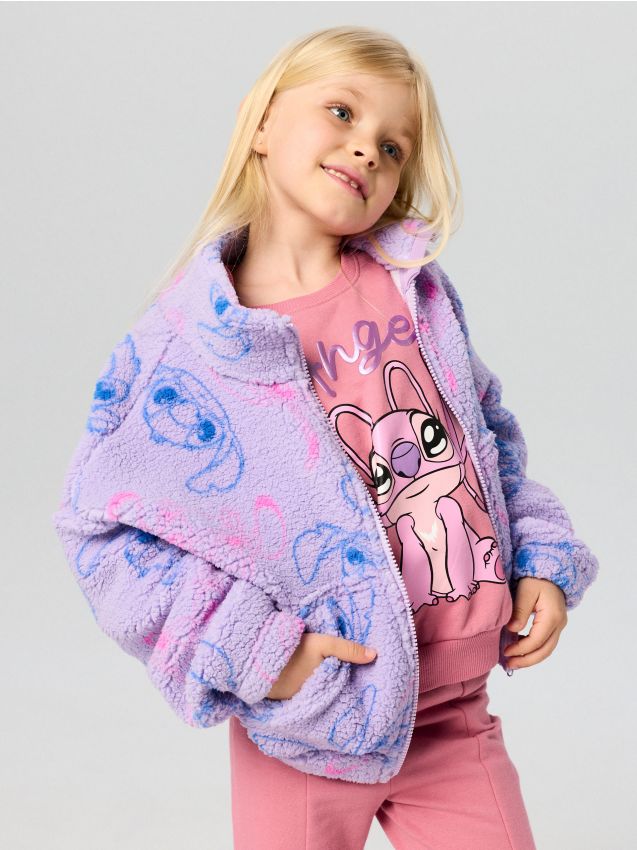 Sinsay - Bluză sherpa cu fermoar Stitch - violet