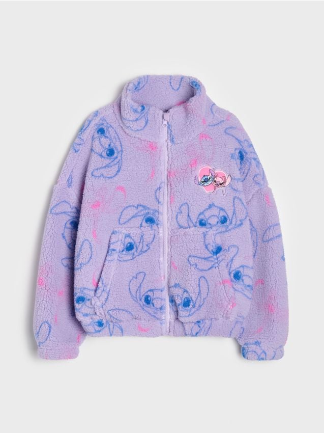 Sinsay - Bluză sherpa cu fermoar Stitch - violet