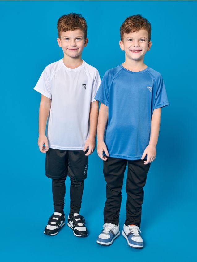 Sinsay - Tricouri sport Active cu elemente reflectorizante, set de 2 - albastru-pal