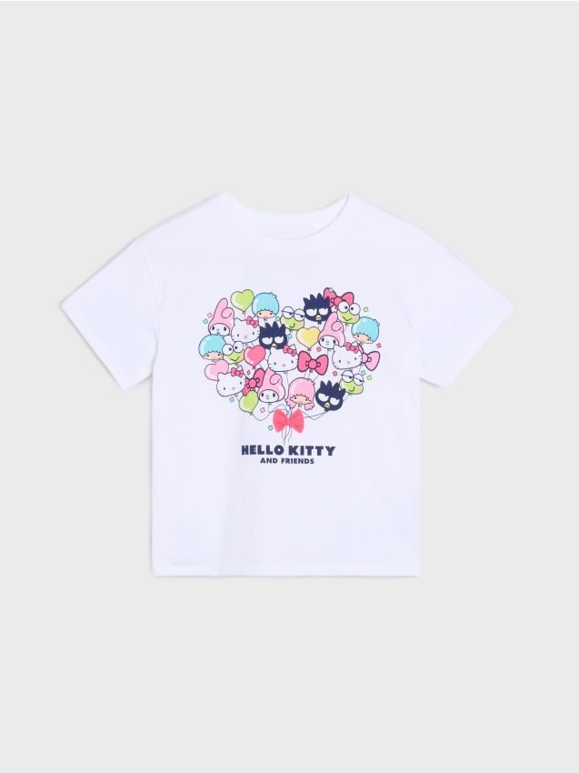 Sinsay - Koszulka Hello Kitty - biały