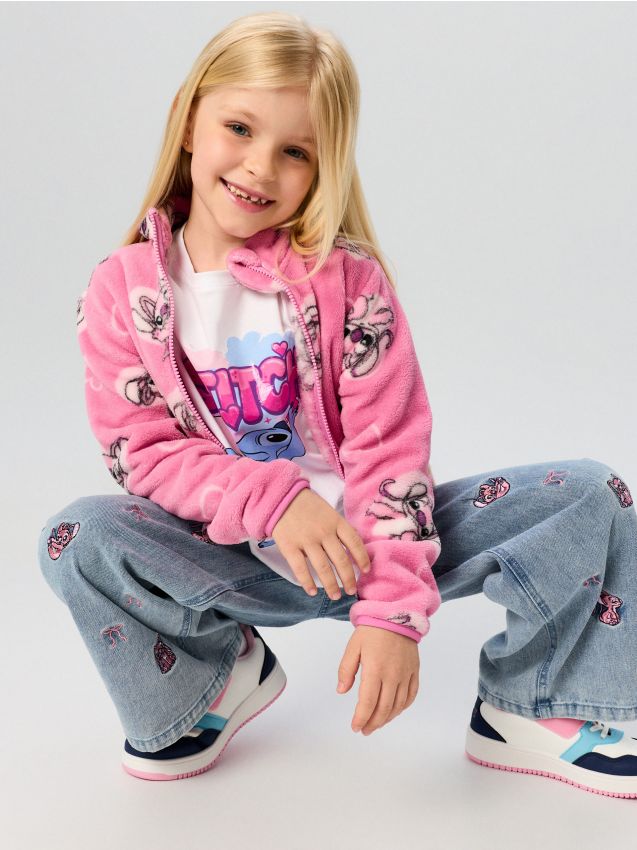 Sinsay - Bluză sport din fleece Lilo & Stitch - mov