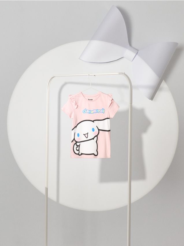Sinsay - Tricou Hello Kitty - roz-pastel