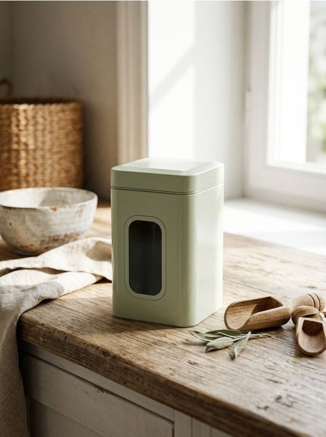 Sinsay - Recipient metalic pentru alimente cu capac - verde-pal