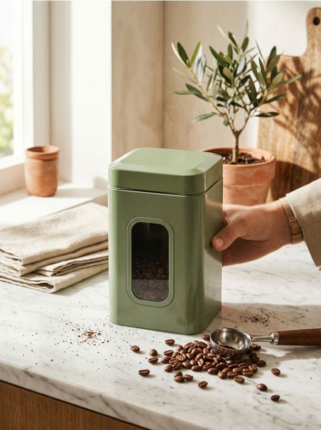 Sinsay - Recipient metalic pentru alimente cu capac - verde