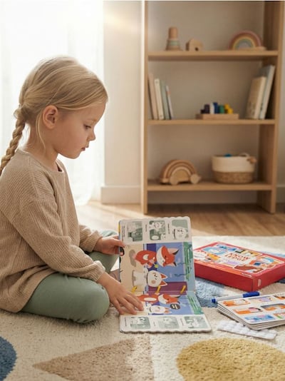 Oktató játék - Újrahasználható matricás könyv