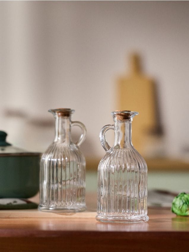 Sinsay - Dozatoare striate pentru ulei de măsline 2 pack - clear