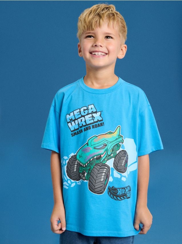 Sinsay - Tričko Hot Wheels - mid blue