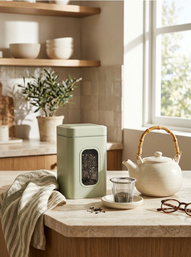 Sinsay - Recipient metalic pentru alimente cu capac - verde-pal