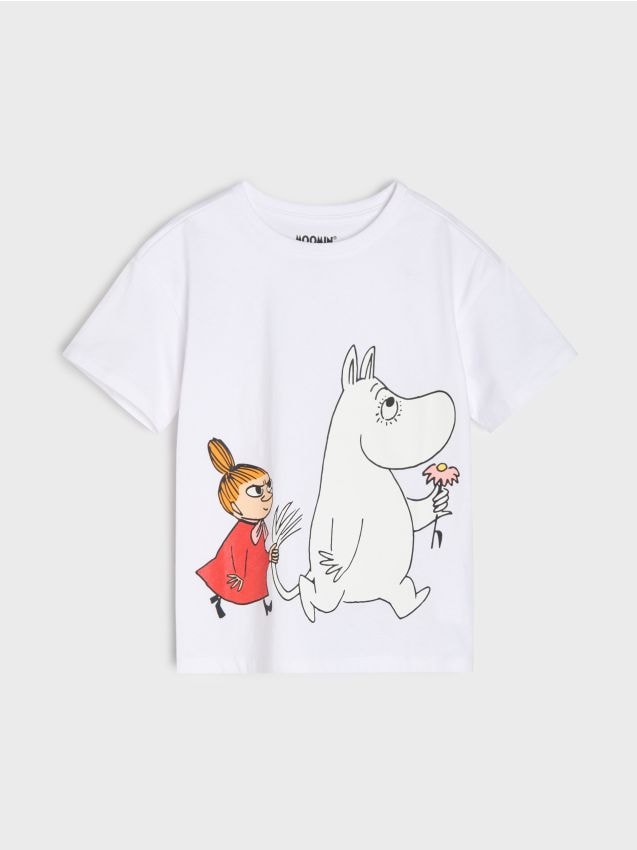 Sinsay - Tricou din bumbac cu imprimeu Moomin - crem