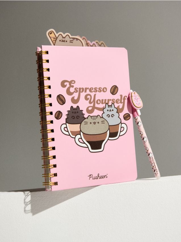 Sinsay - Caiet cu spirală și separatoare Pusheen the Cat - roz