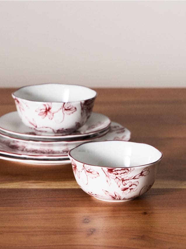 Sinsay - Boluri ceramice cu motiv floral 2 bucăți - multicolor