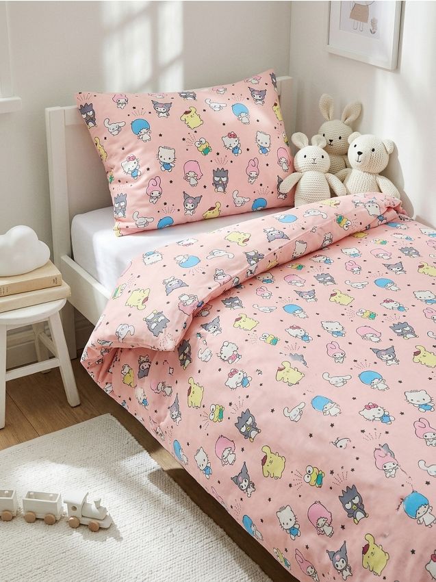 Sinsay - Set lenjerie de pat din bumbac Hello Kitty - roz-pastel