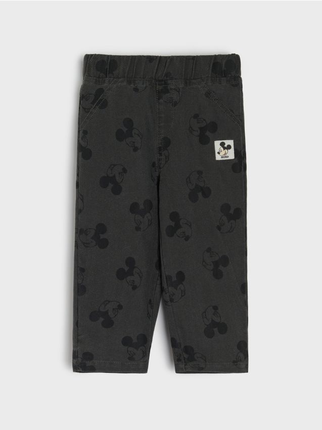 Sinsay - Džínsy pull on Mickey Mouse - antracitová
