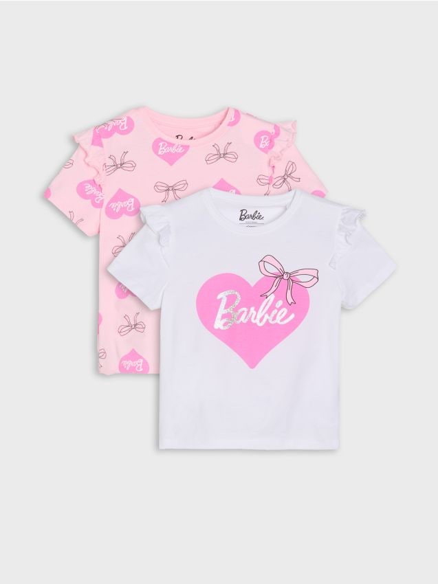 Sinsay - Set de 2 tricouri Barbie - alb