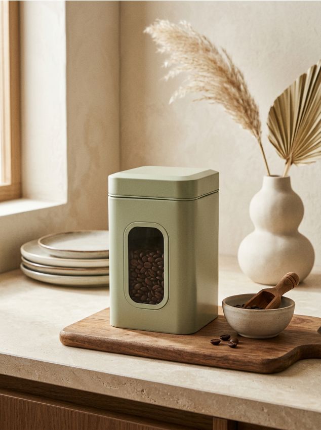 Sinsay - Recipient metalic pentru alimente cu capac - verde-pal