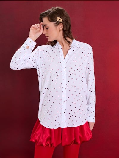 Сорочка з довгим рукавом у сердечка