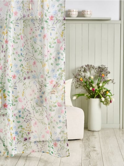Штора на тасьмі з квітковим візерунком