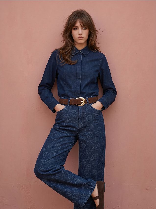 Sinsay - Jeansi wide leg cu talie înaltă - bleumarin
