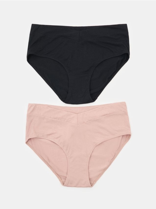 Sinsay - Majtki hipster z wysokim stanem z wiskozy 2 pack - wielobarwny