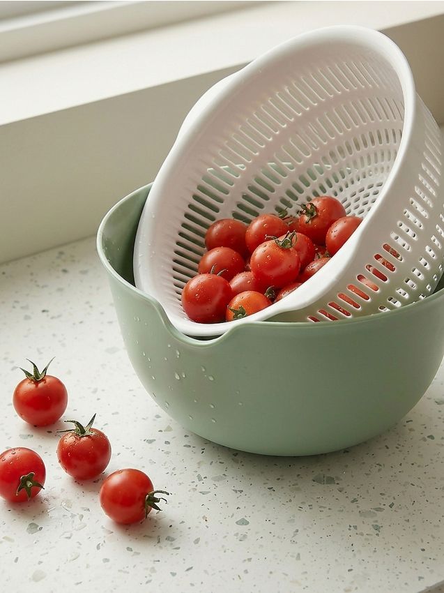 Sinsay - Set strecurătoare și bol 2 pack - verde-deschis