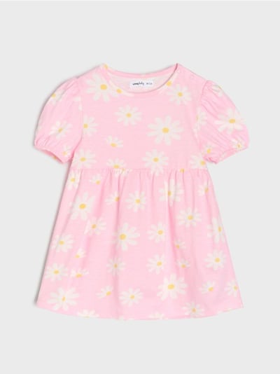 Kleid mit Puffärmeln und Blumenmuster