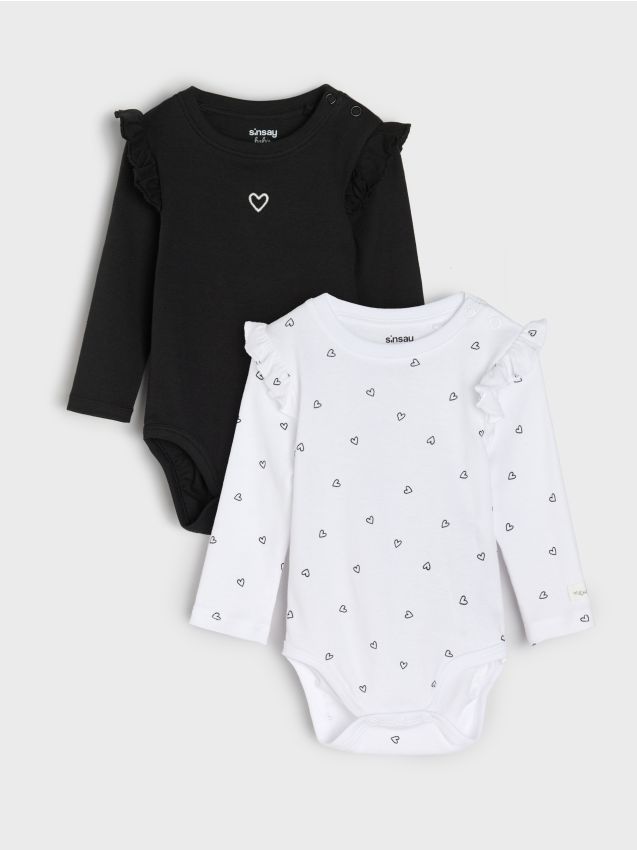 Sinsay - Súprava 2 bavlnených body - krémová