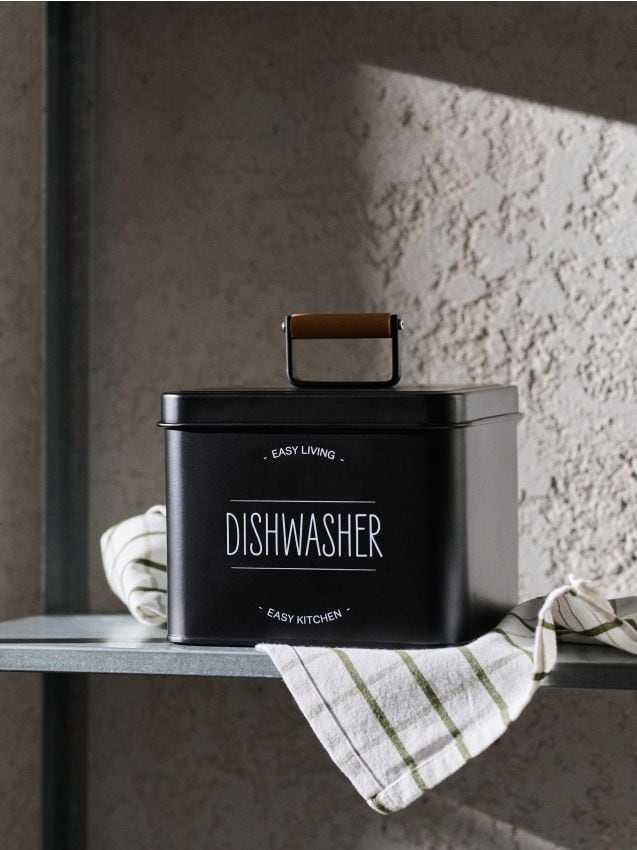 Sinsay - Kovová nádoba na tablety do umývačky s vekom - čierna