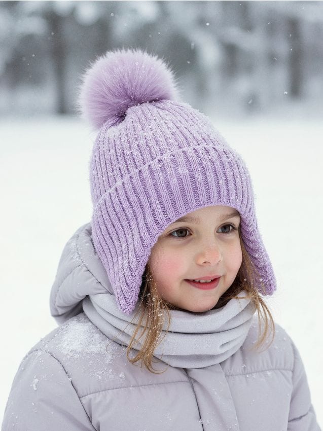 Sinsay - Čiapka beanie s brmbolcom - levanduľová