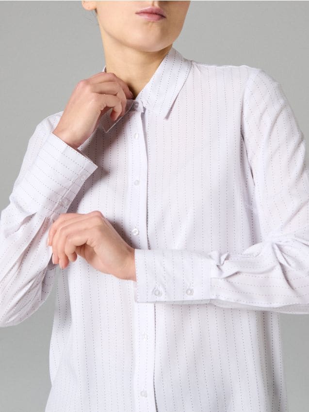 Sinsay - Cămașă din viscoză - alb