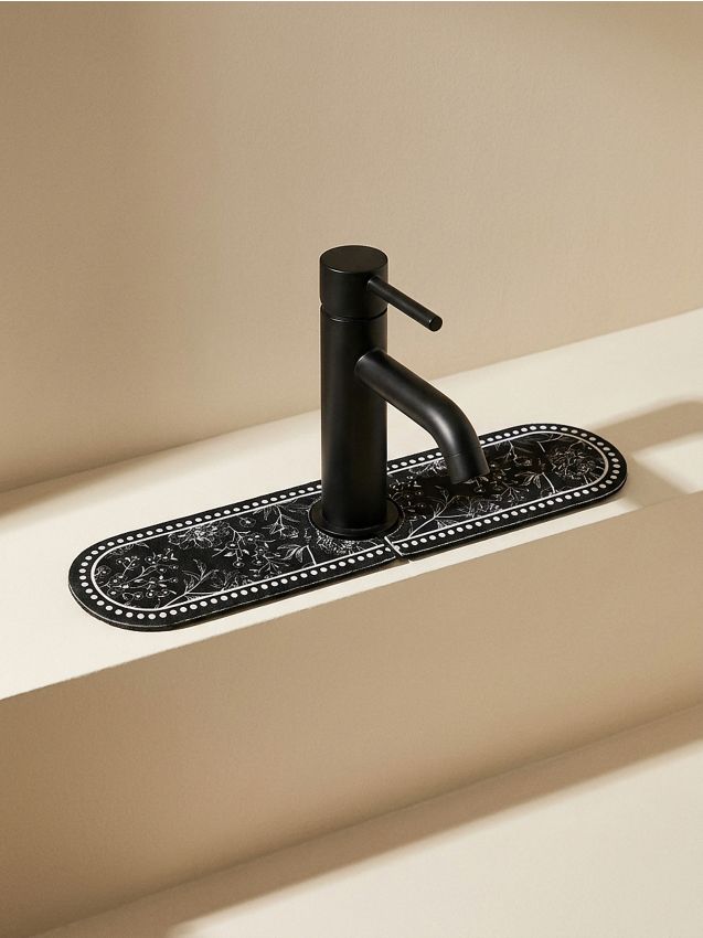 Sinsay - Covoraș de baie cu motiv floral - negru