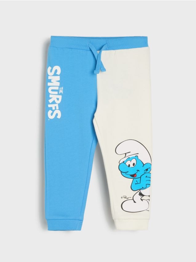 Sinsay - Pantaloni The Smurfs - crem