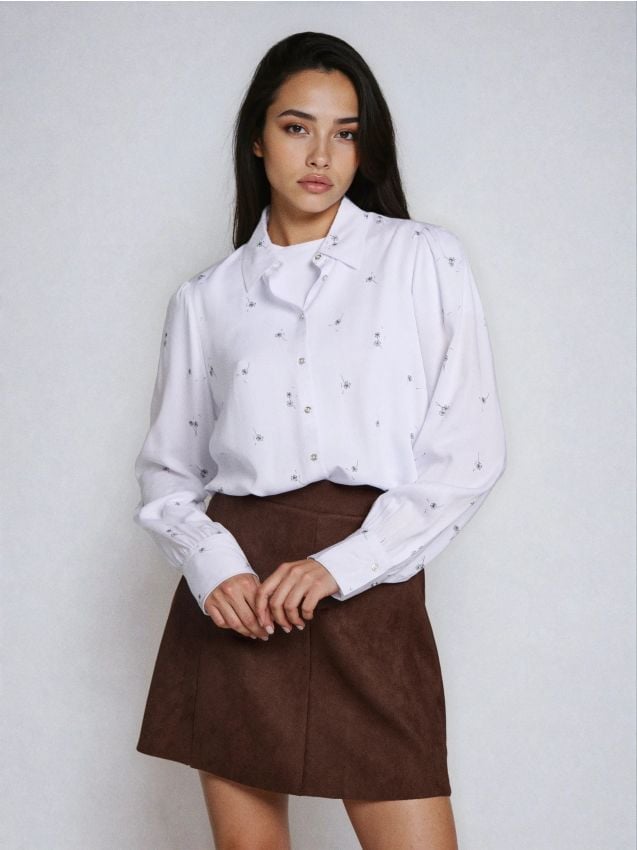 Sinsay - Cămașă din viscoză - alb