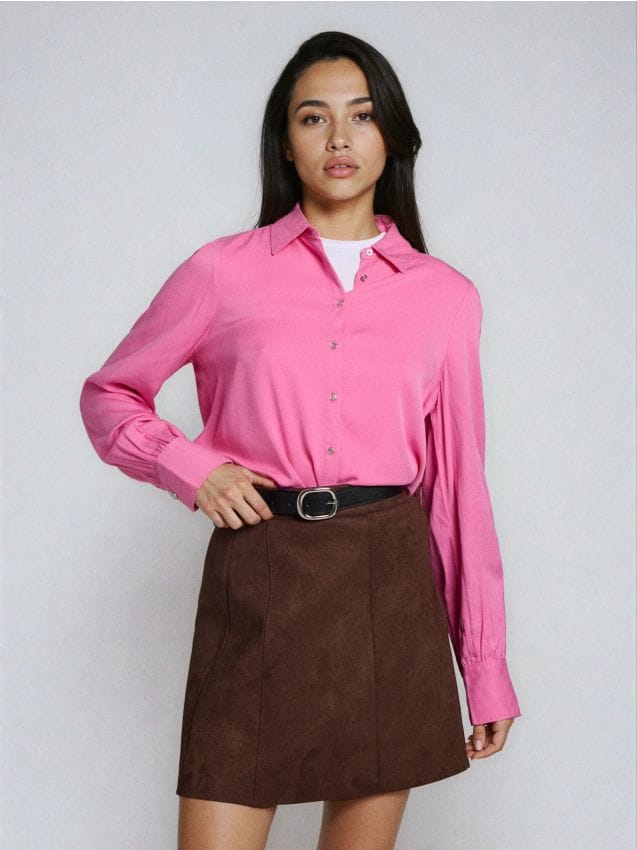 Sinsay - Koszula z wiskozy - różowy