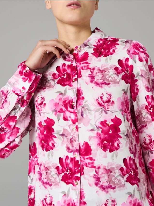 Sinsay - Wiskozowa koszula w kwiaty - wielobarwny