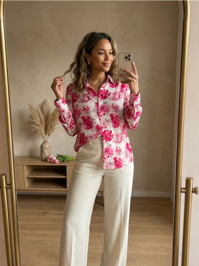 Sinsay - Wiskozowa koszula w kwiaty - wielobarwny