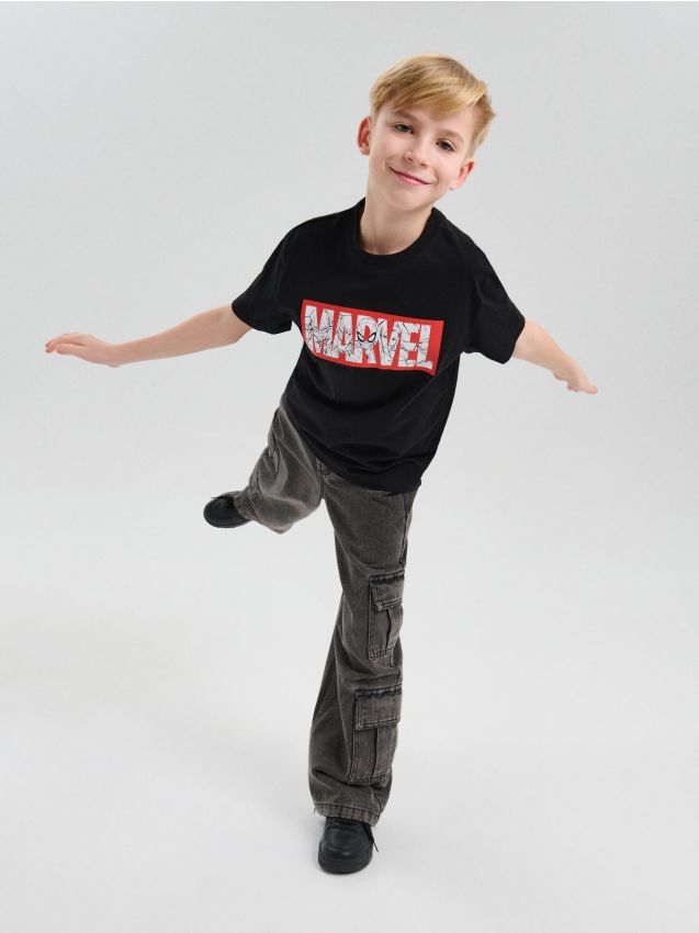 Sinsay - Tricouri din bumbac cu imprimeu 2 pack Marvel - multicolor