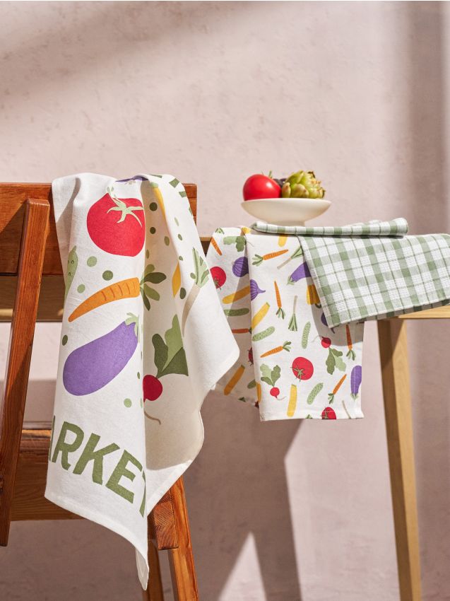 Sinsay - Set de prosoape de bucătărie din bumbac 3 pack - multicolor