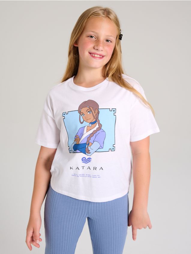 Sinsay - Tricou cu imprimeu Avatar: The Last Airbender, Katara - alb