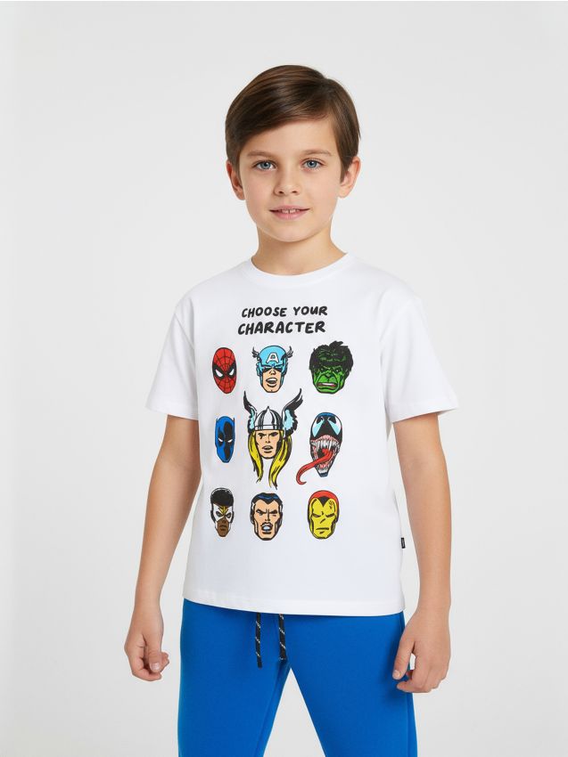 Sinsay - Tricou Marvel - alb