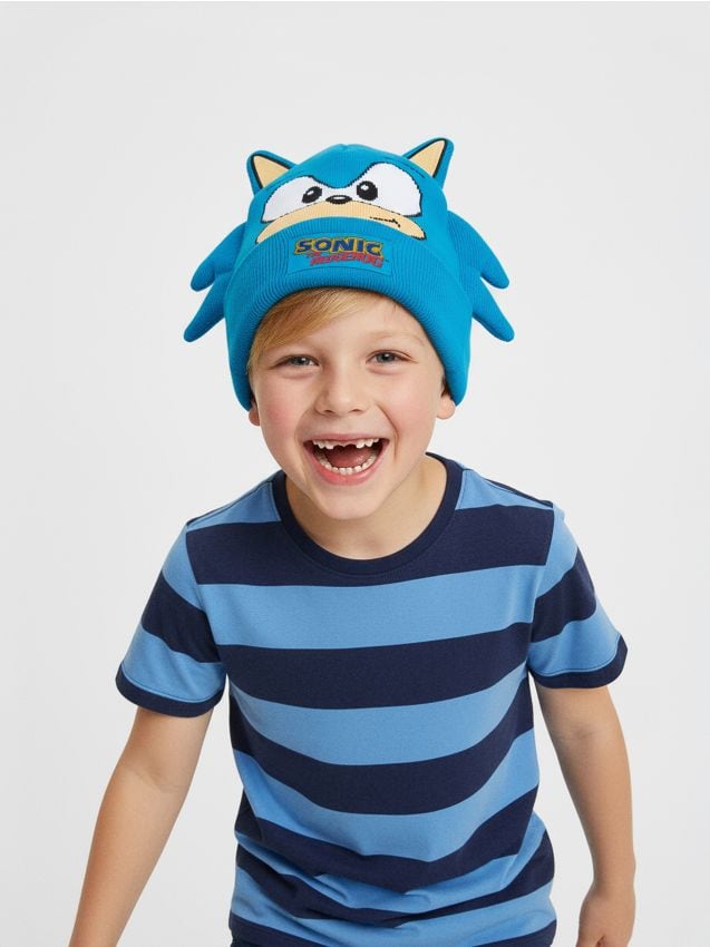 Sinsay - Čiapka s 3D prvkami Sonic the Hedgehog - modrá