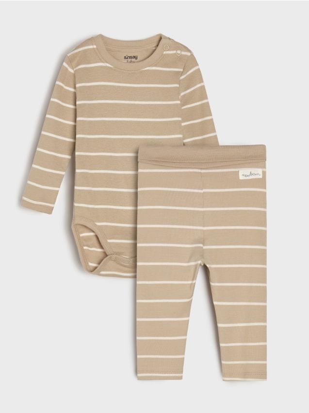 Sinsay - Set: body și colanți - bej