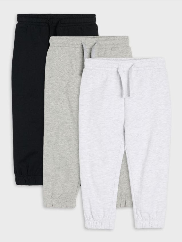 Sinsay - Pantaloni din bumbac jogger 3 pack - gri-închis