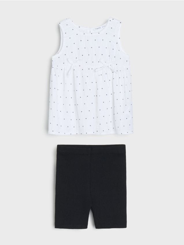 Sinsay - Compleu din jerseu - crem